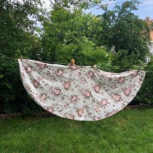 SALE! 50s Vintage Pink Rose A-Line Skirt